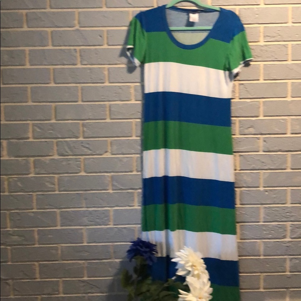 Tommy Bahama blue, green and white cotton dress